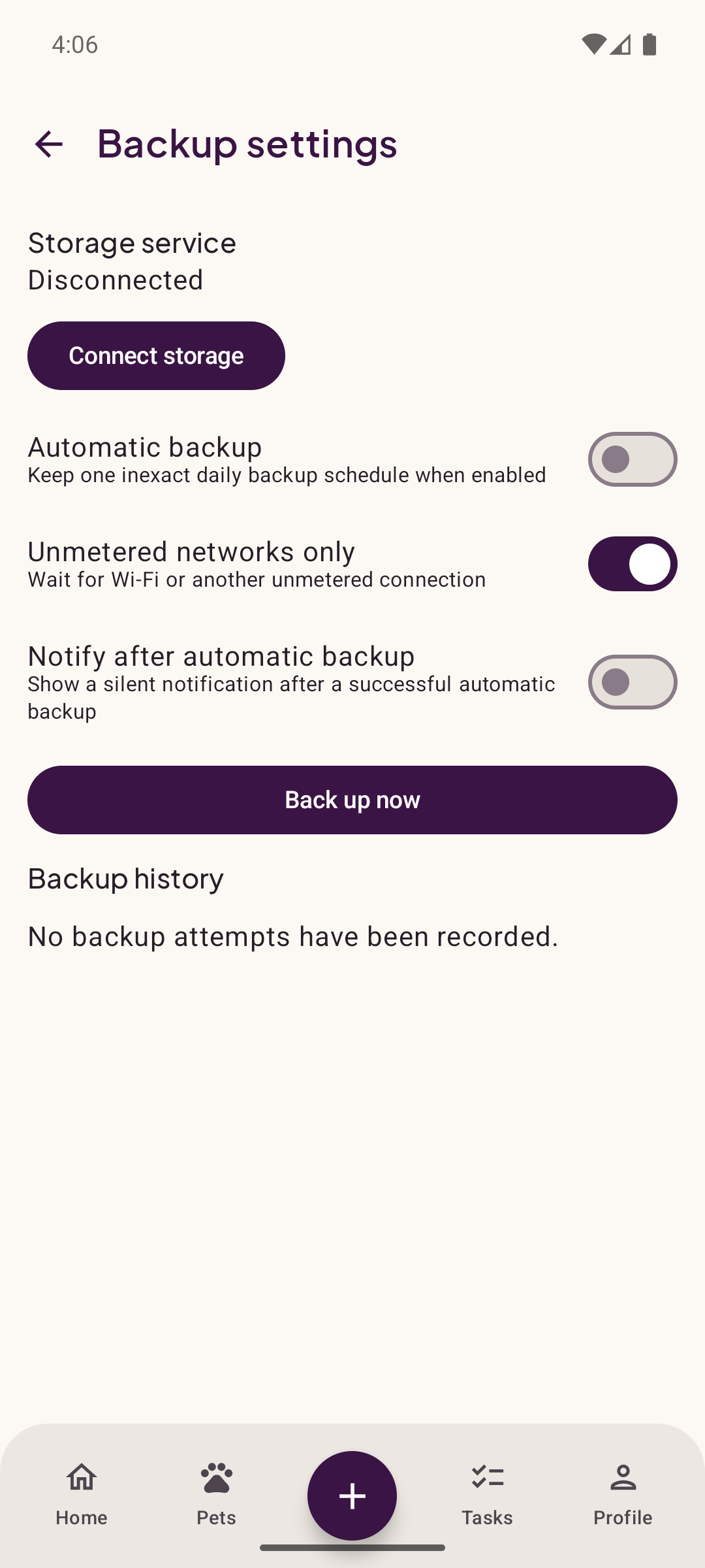 Backup no Google Drive no Petit